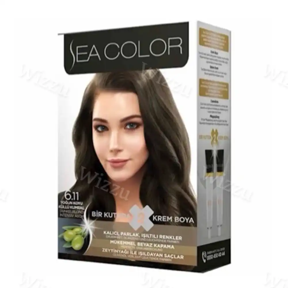 Краска для волос Sea Color Hair Dve Kit 6.11 насыщенный темный пепельно - русый