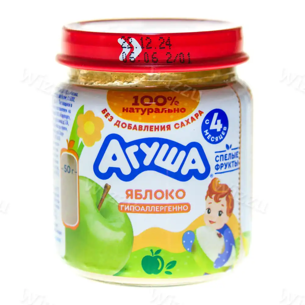 Детское пюре "Агуша" фруктовое ст/б Яблоко 100г, шт