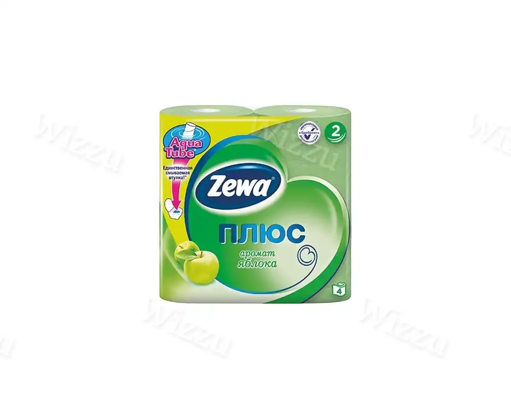 Туалетная бумага Зева Плюс 2сл 4шт Яблоко, шт