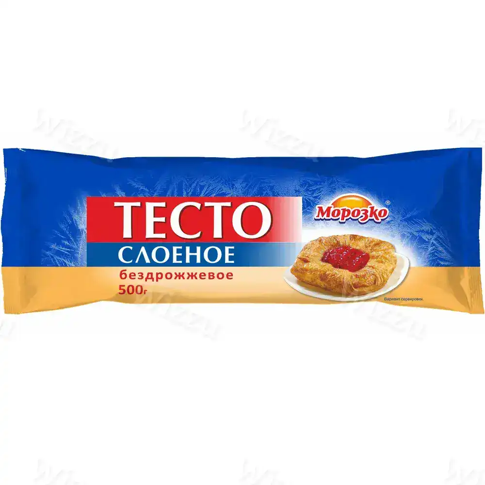 Тесто слоеное Морозко бездрожжевое рулон 500г, шт