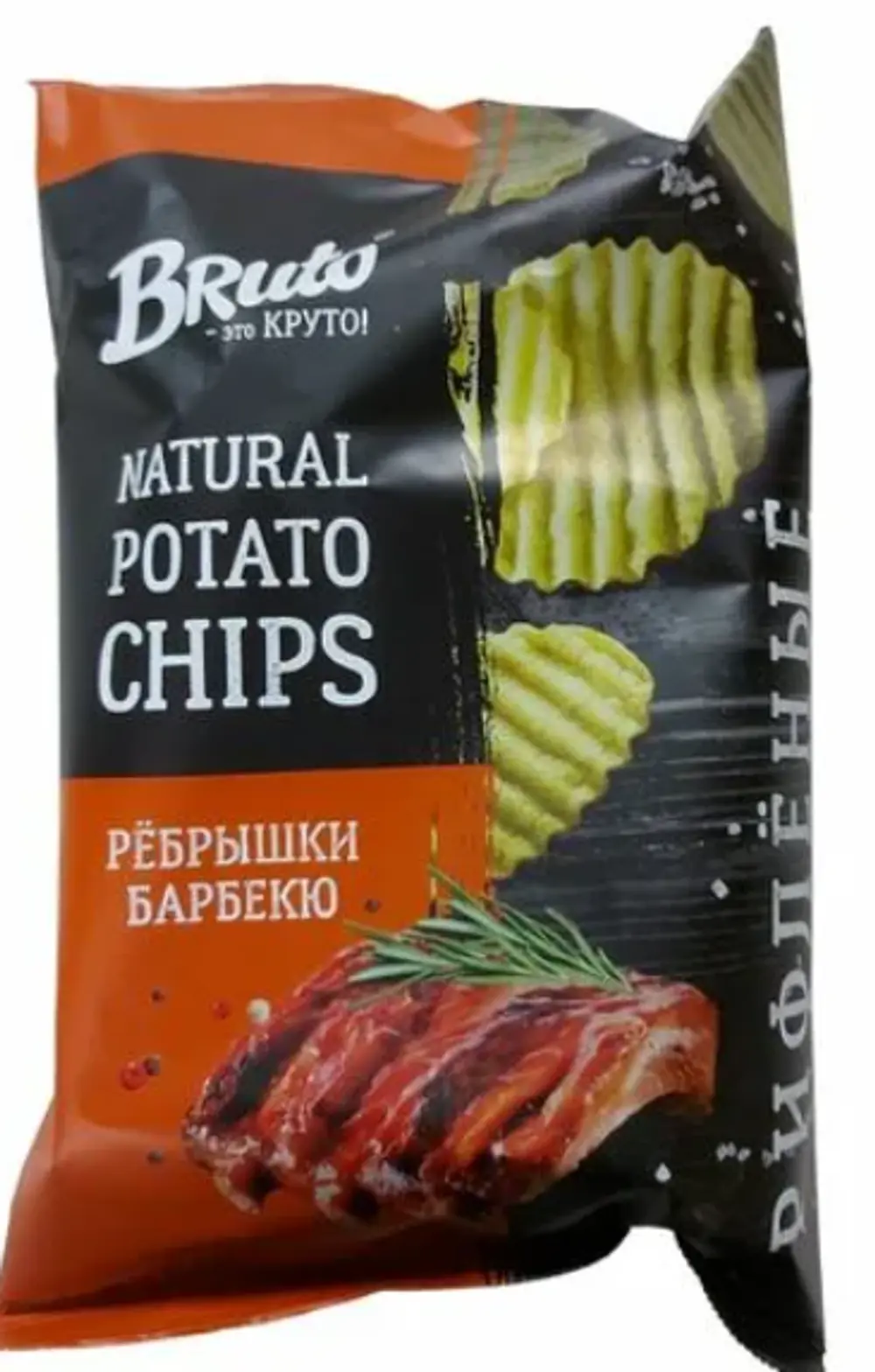 Чипсы BRUTO со вкусом копченых ребрышек барбекю 60гр