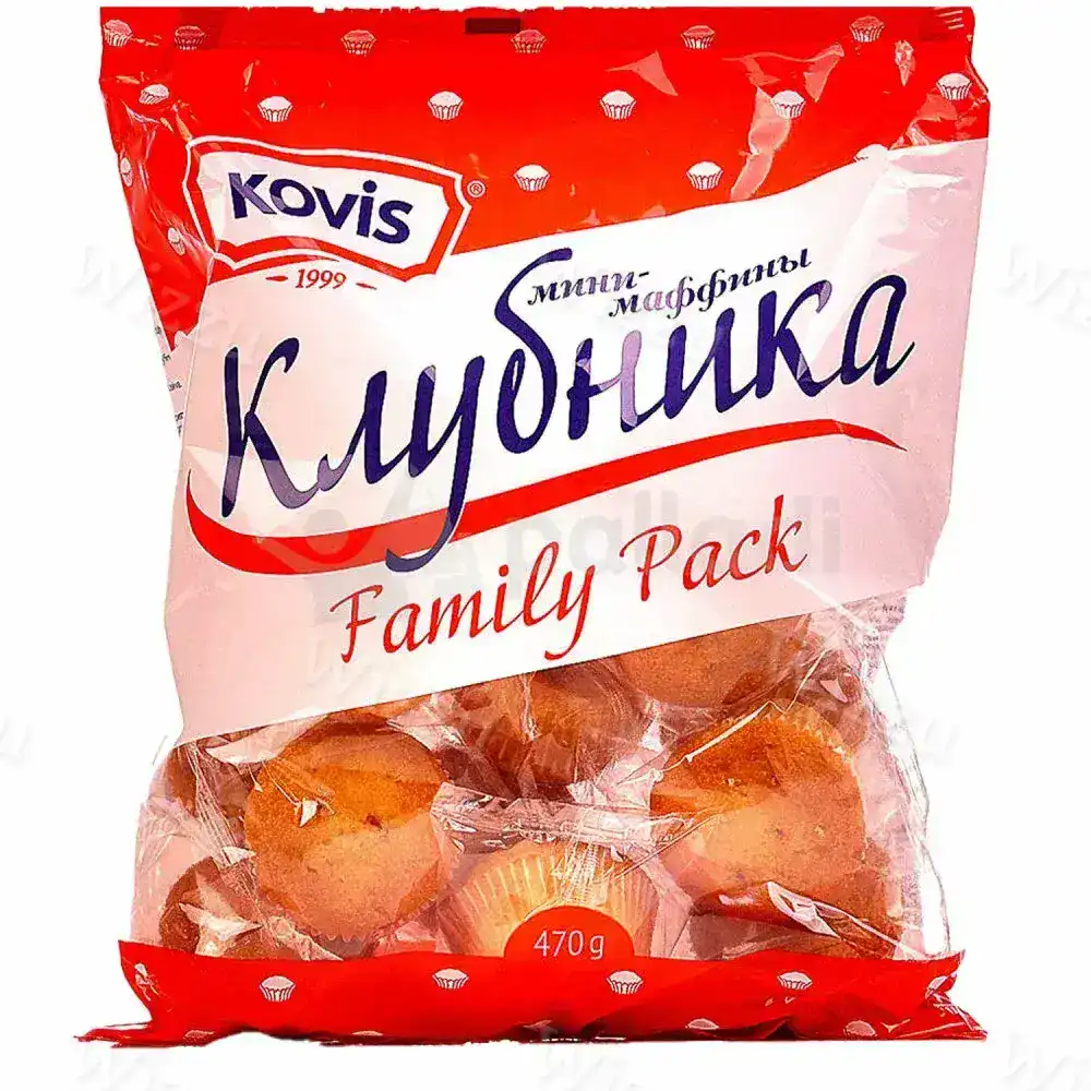 Мини-Маффины KOVIS Клубника 470 гр