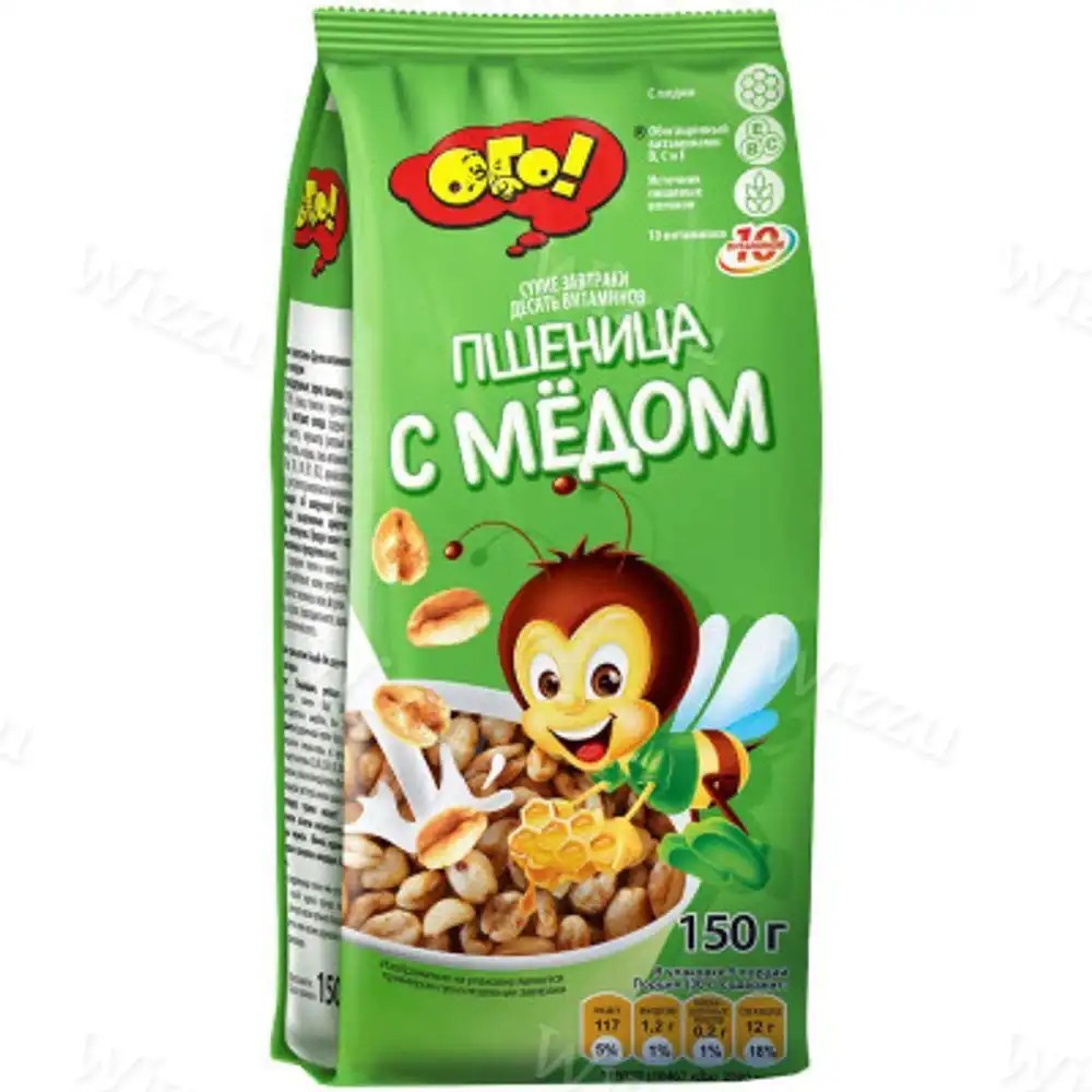 ОГО ! Готовый завтрак воздушная пшеница с медом 150гр