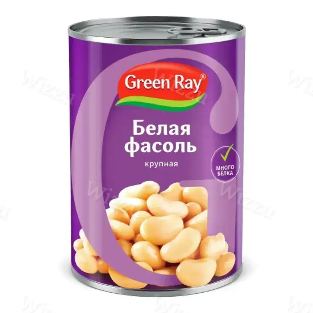 Фасоль белая натуральная GREEN RAY ж\б 425мл