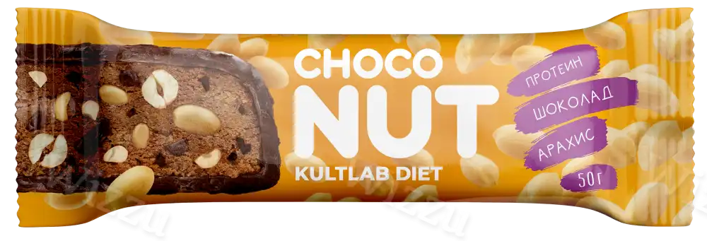 Батончик Kultlab Diet ChocoNut (Арахис и Шоколад) 50гр