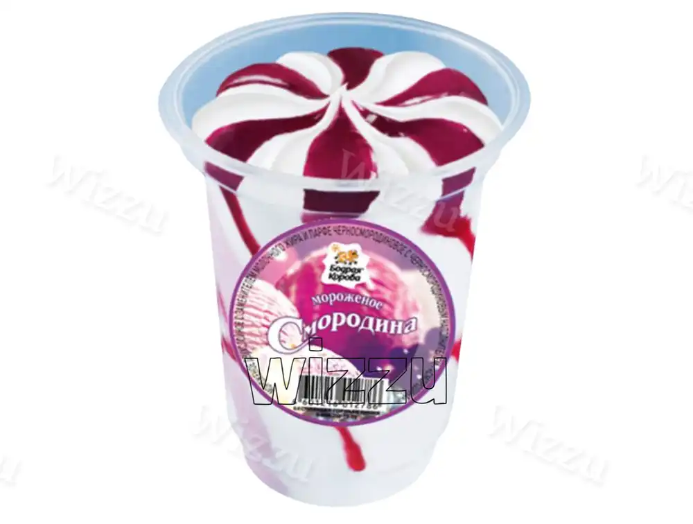 Мороженое "Бодрая корова" Смородина стакан 185гр