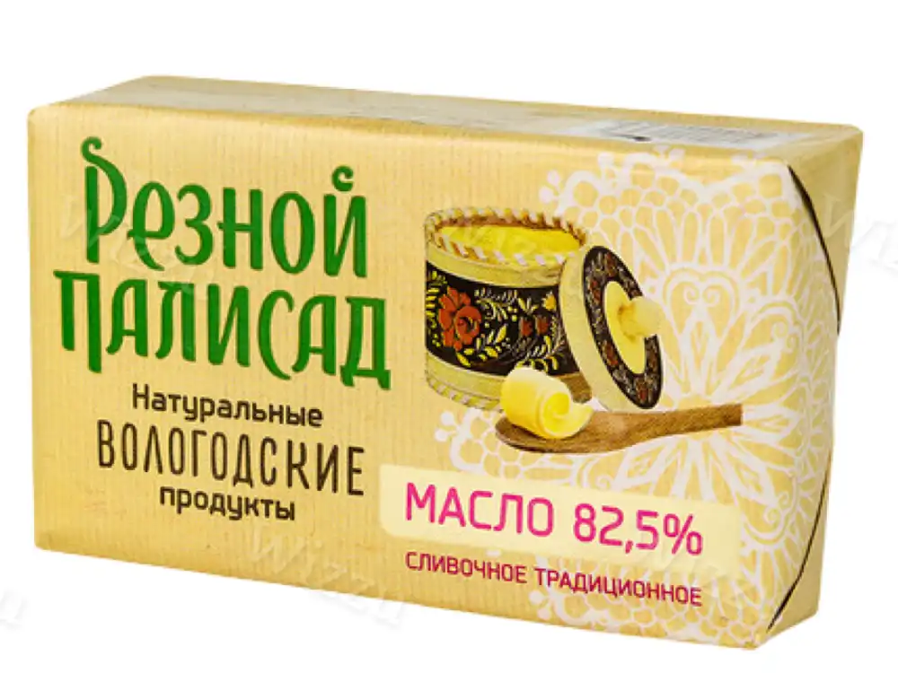Масло сливочное "Вологодское" Резной Палисад 82,5% 180гр