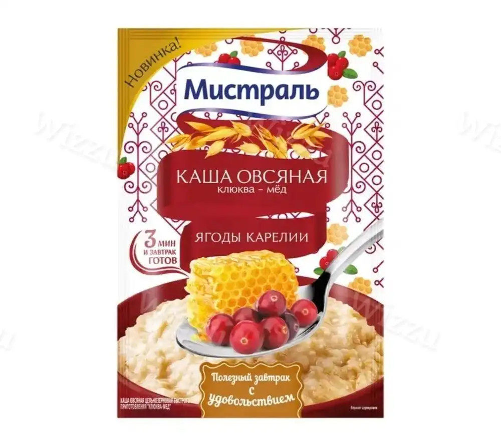 Каша овсяная  МИСТРАЛЬ клюква мед Ягоды Карелии 40г