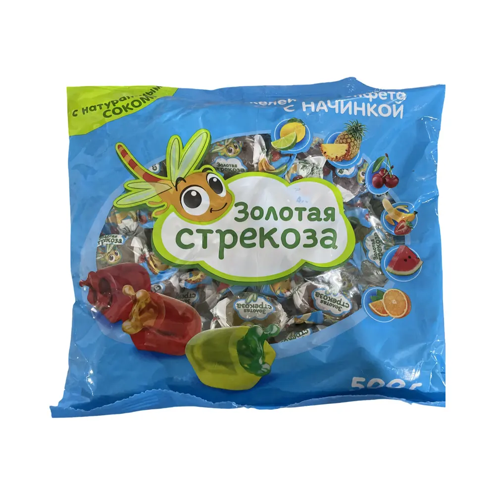 Конфеты желейные Золотая стрекоза ассорти, 500г