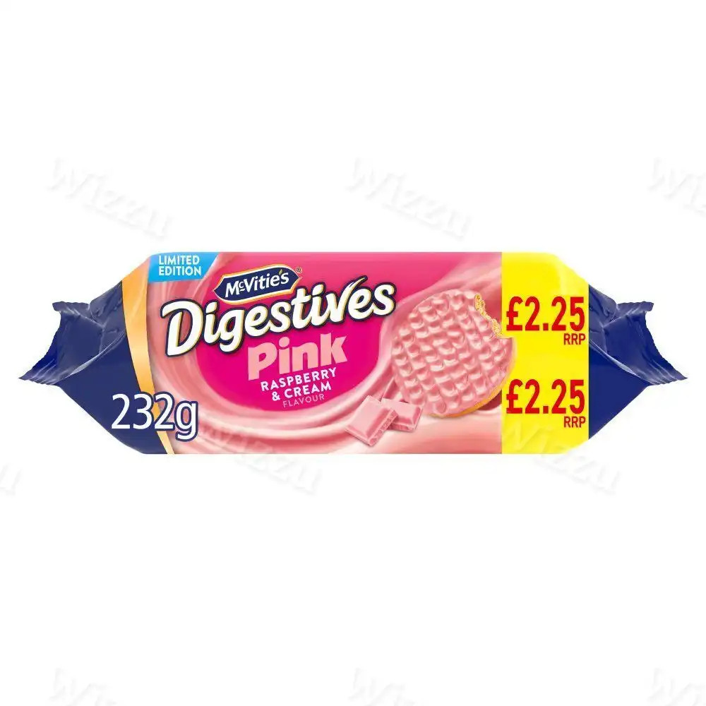 Тарталетки McVities Digestive с Малиной (розовые) 100гр