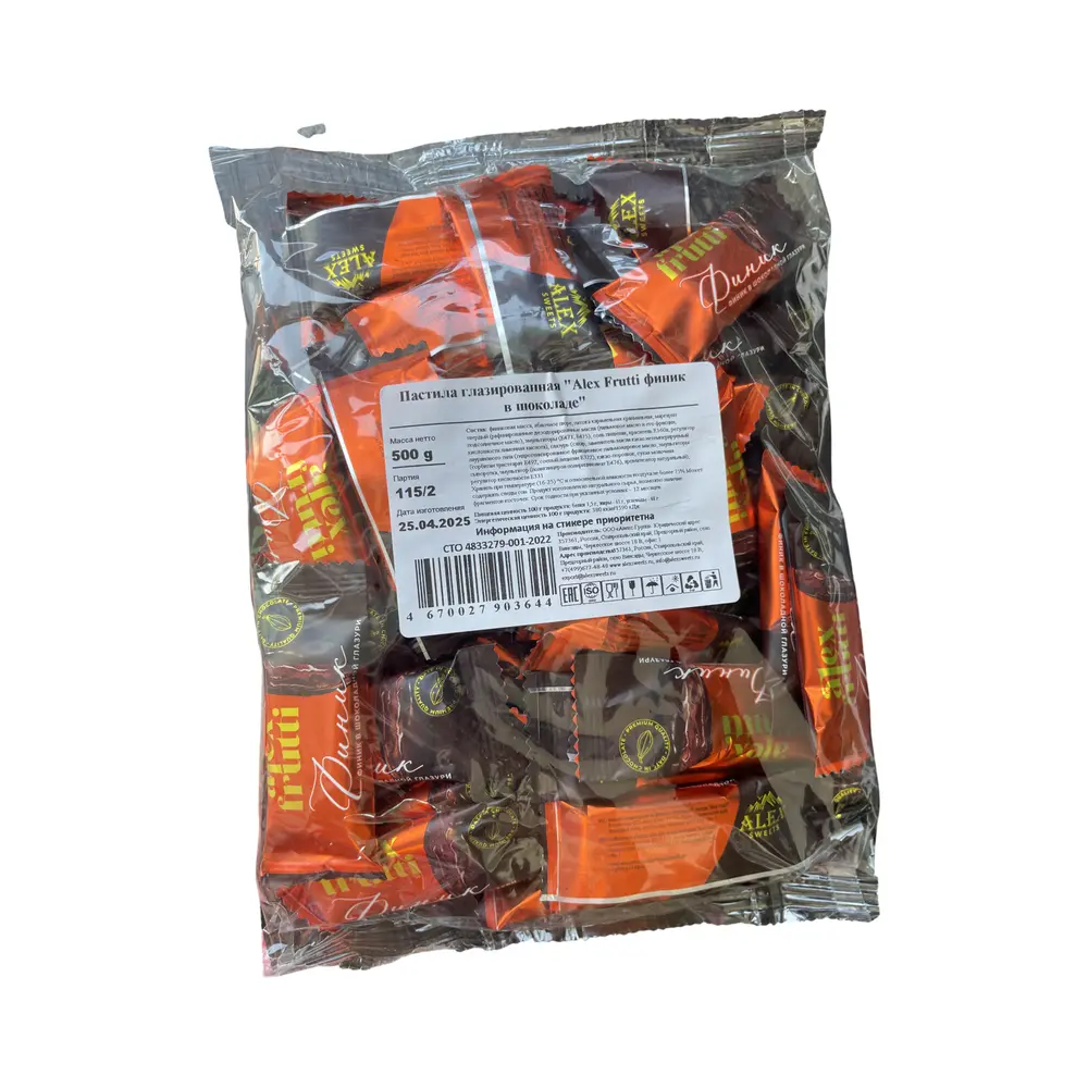 Пастила "Alex Frutti" финик в шоколаде,500г