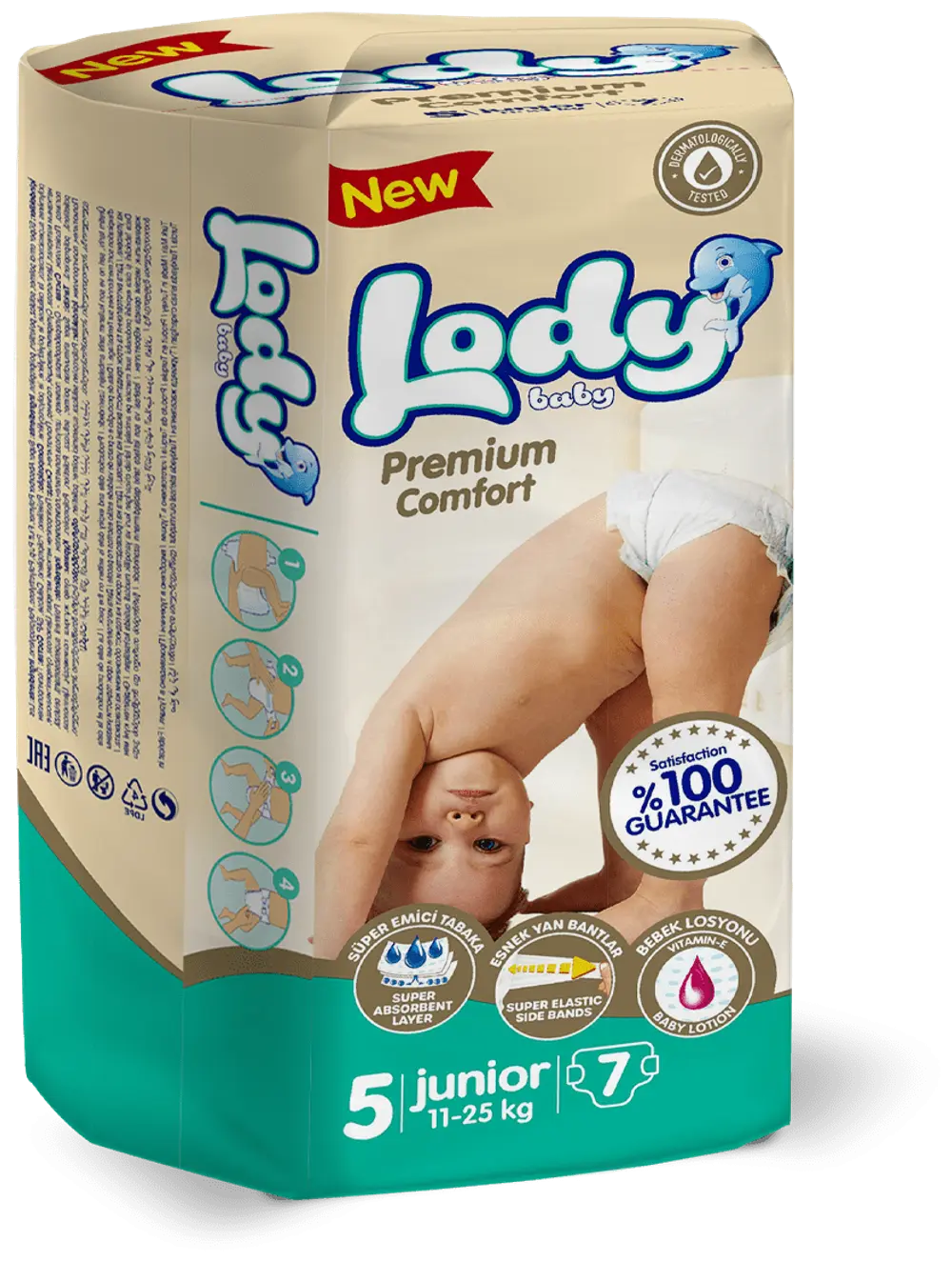 памперсы LADI babi 11-25кг номер 5  7шт
