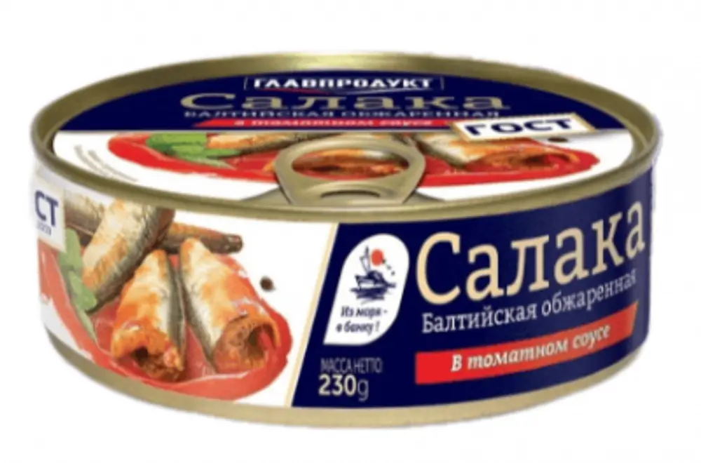 Салака  Главпродукт Балтийская обжаренная в томатном соусе, 230г