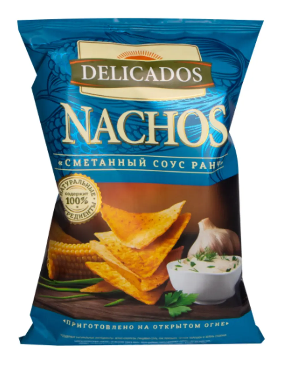 Чипсы NACHOS Delicados со вкусом сметанный соус ранч 150г
