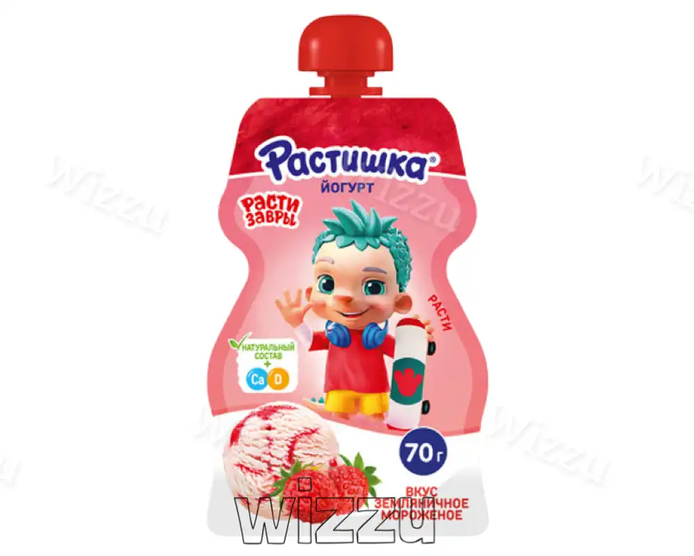 Йогурт Растишка Земляничное мороженое 70гр