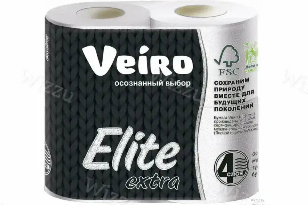 Бумага туалетная veiro elite extra 4сл