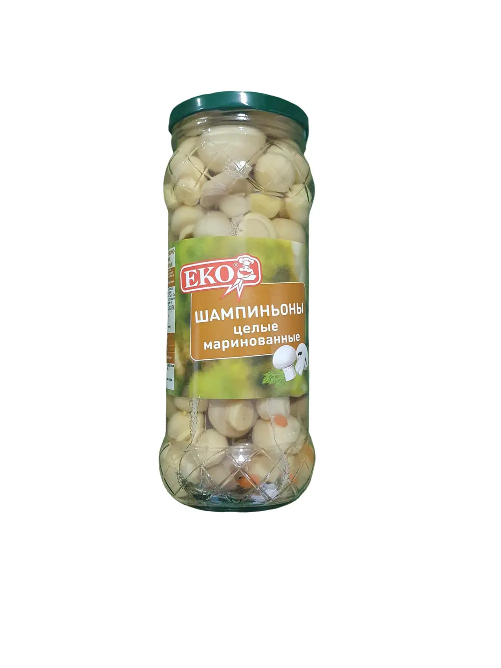 Шампиньоны по-домашнему маринованные целые EKO, 550г