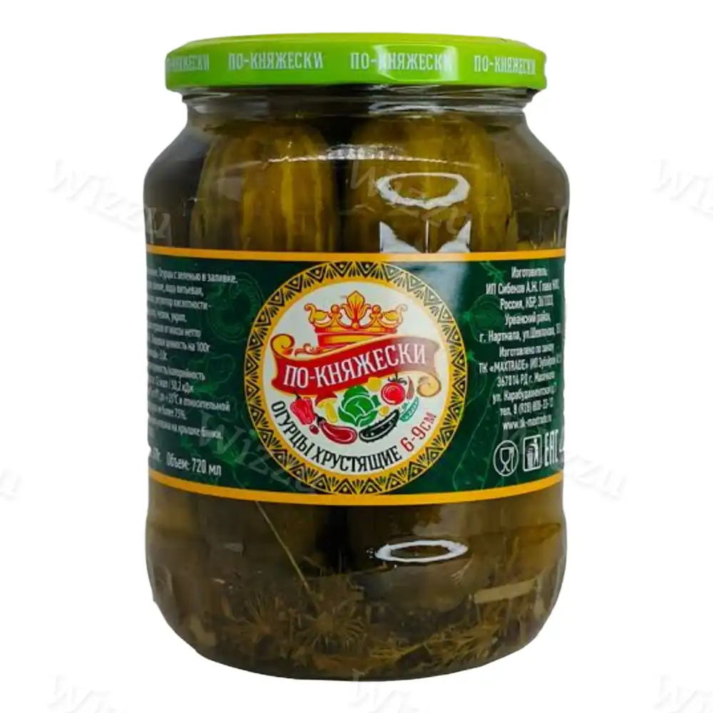 Огурцы По-Княжески конс 670 мл ст/б 6-9 см