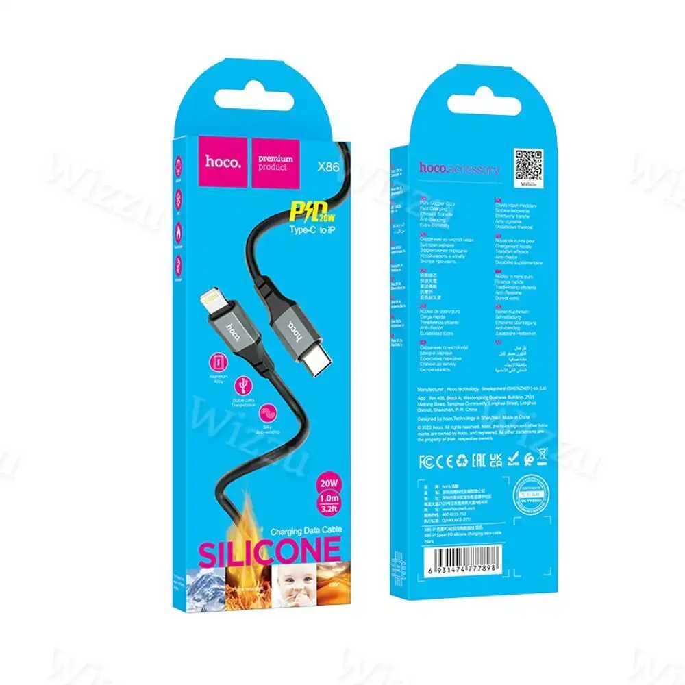 Кабель USB HOCO X86 Type C to Lightning (черный) 6931474777898