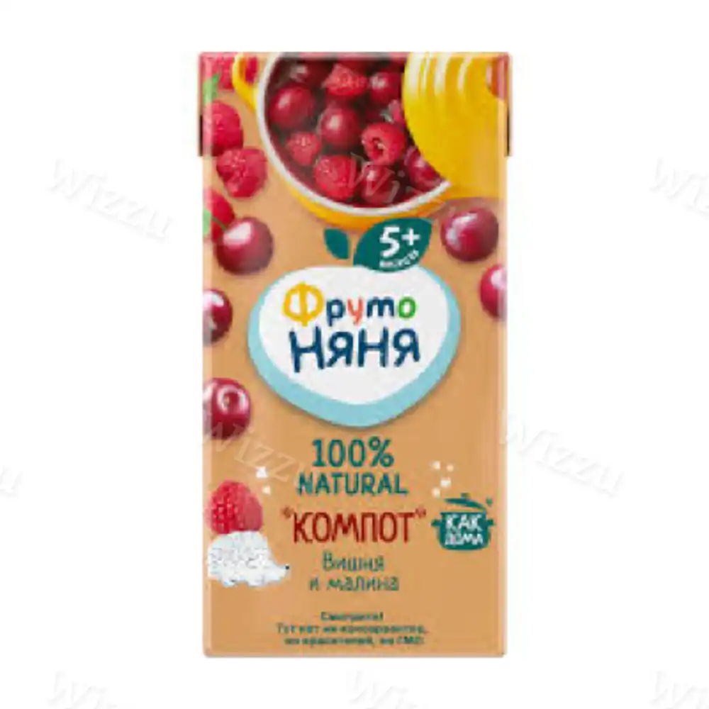 Компот "ФрутоНяня" из вишни и малины 0,2л, шт