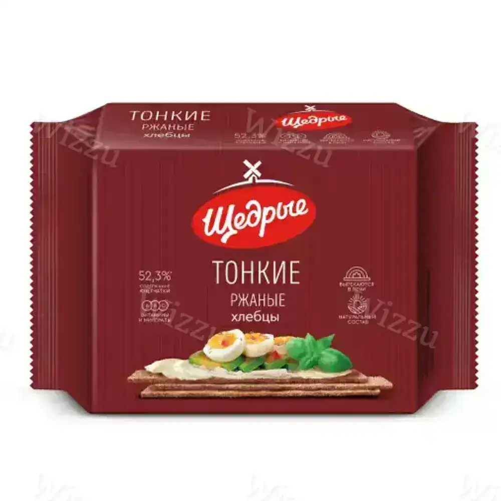Хлебцы хрустящие "Щедрые" Ржаные Тонкие, 170г